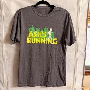 ASICS Running Men's Gray Short Sleeve Graphic Tee Size Small